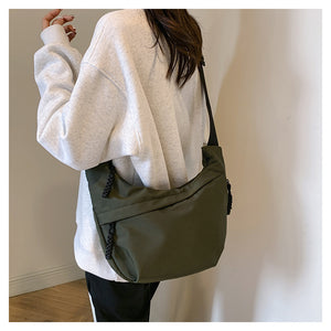 Stylish Fabric Crossbody Bag Handbag Adjustable Strap Olive Green