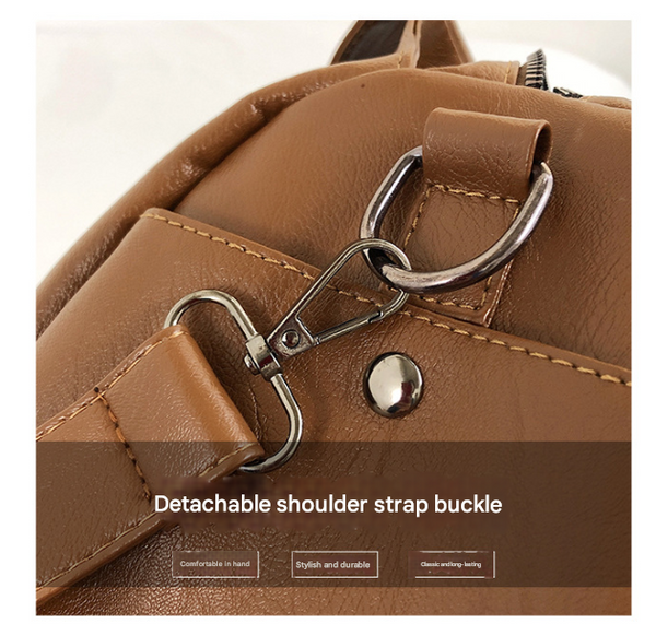 Large Capacity Soft PU Leather Tote Shoulder Crossbody Bag Handbag Brown