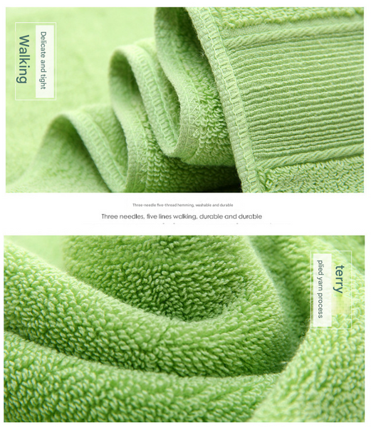 3 Piece Combed Cotton Bath Hand Face Towel Set White