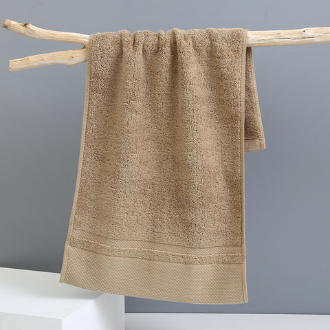 3 Piece Cotton Face Towel Set 120g 75 x 35cm Khaki Brown