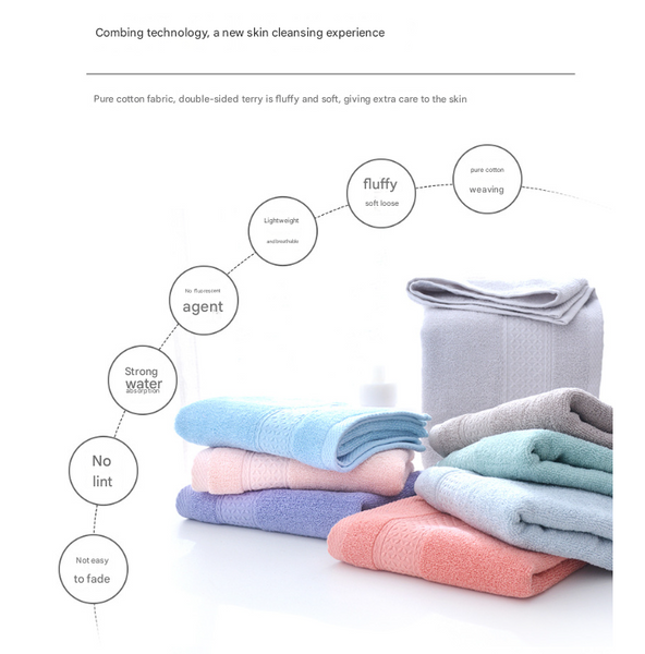 6 Piece Cotton Bath Hand Face Towel Set Pink
