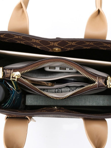 Classic Elegant PU Leather Tote Shoulder Crossbody Bag Handbag Black