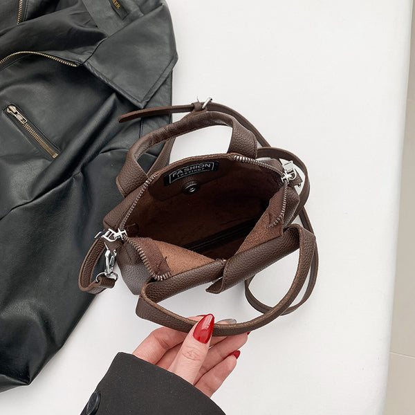 Shirt Inspired Look PU Leather Shoulder Crossbody Bag Handbag Unique Black