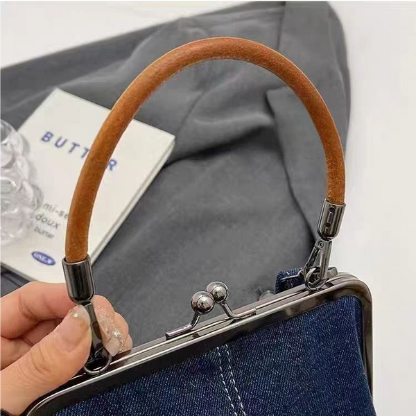 Denim Jeans Fabric Small Crossbody Shoulder Bag Handbag Blue