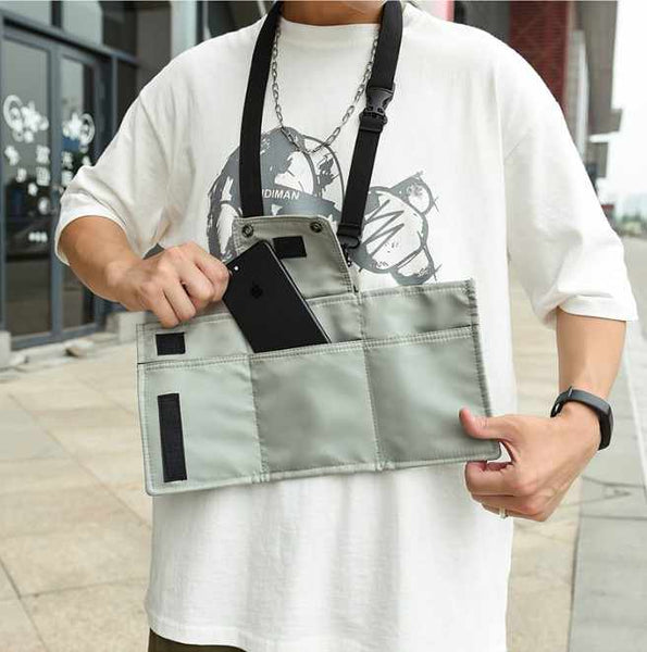 Water Resistant Nylon Crossbody Phone Bag Travel Wallet Card Holder Grey