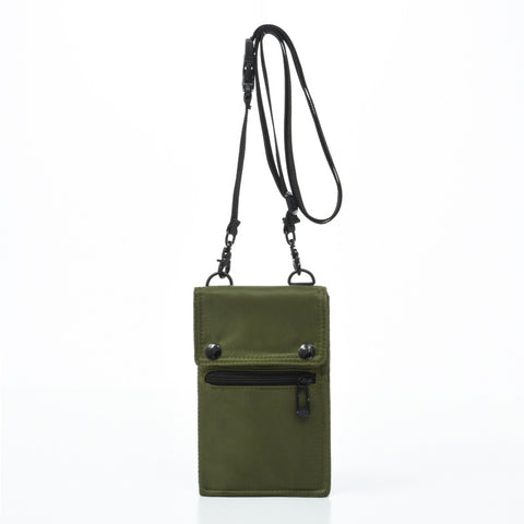 Water Resistant Nylon Crossbody Phone Bag Travel Wallet Card Holder Green
