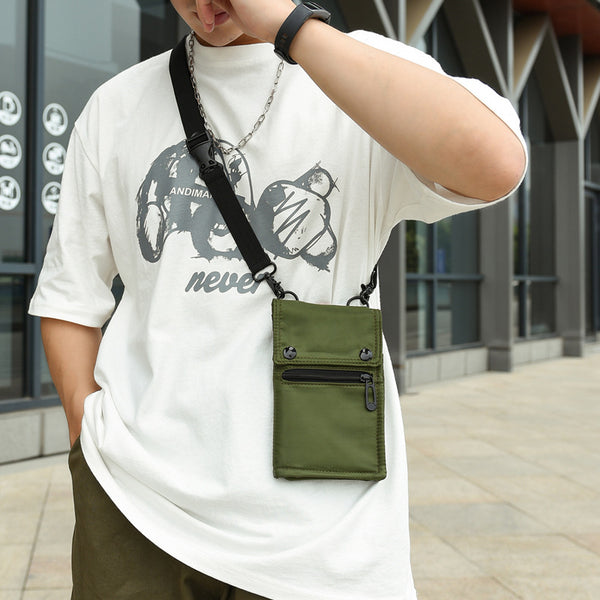 Water Resistant Nylon Crossbody Phone Bag Travel Wallet Card Holder Green
