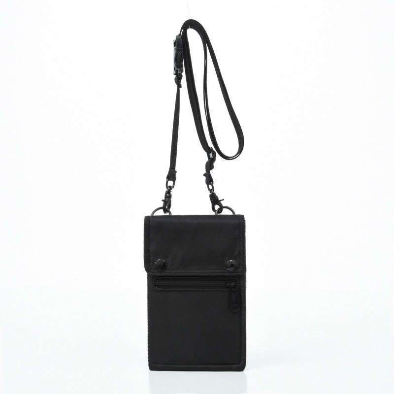 Water Resistant Nylon Crossbody Phone Bag Travel Wallet Card Holder Black