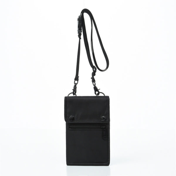 Water Resistant Nylon Crossbody Phone Bag Travel Wallet Card Holder Black