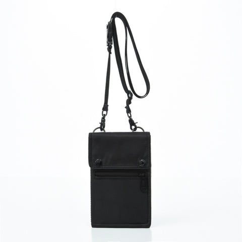 Water Resistant Nylon Crossbody Phone Bag Travel Wallet Card Holder Black