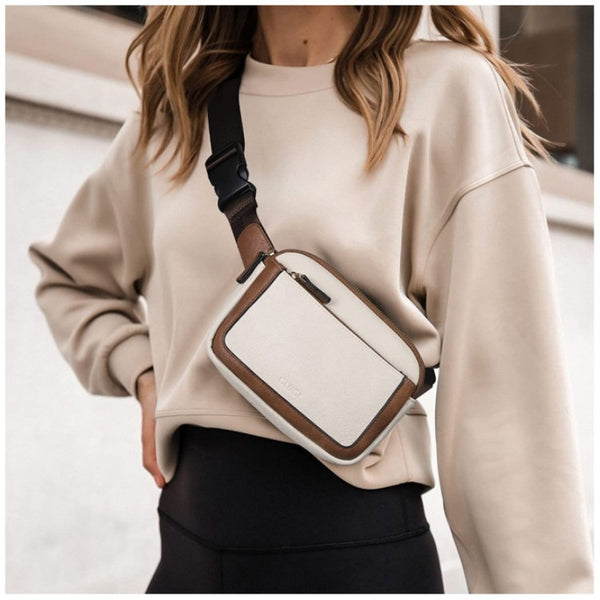 Waterproof PU Leather Waist Bum Crossbody Belt Bag Fanny Pack Black