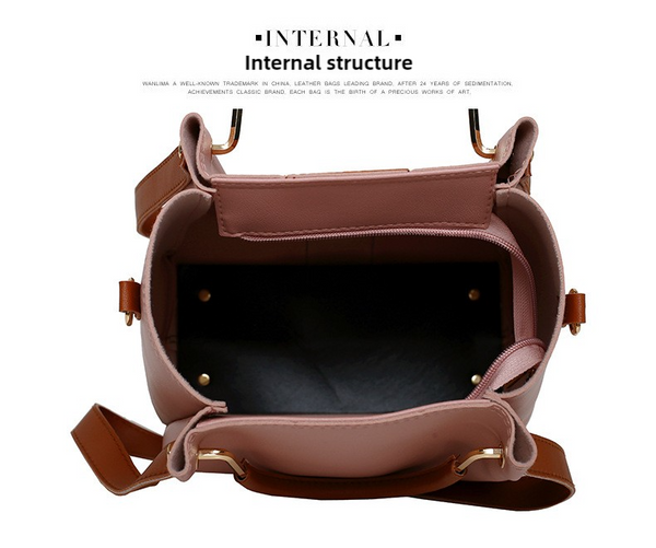 4 Piece PU Leather Tote Shoulder Clutch Bag Handbag Wallet Purse Set Dark Green