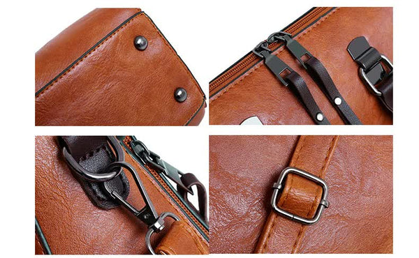 4 Piece PU Leather Tote Shoulder Clutch Bag Handbag Card Holder Set Red