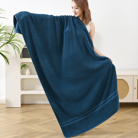 2 Pce Cotton Hand + Bath Towel Set Dark Blue