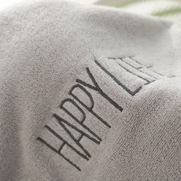 Happy Life Cotton Bath Towel 380g 140 x 70cm Light Grey