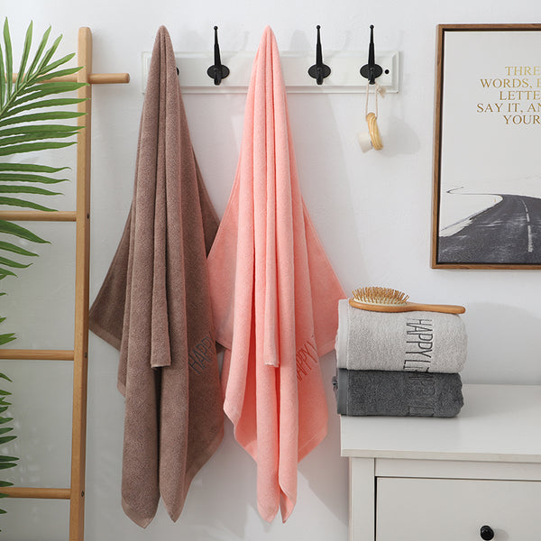 Happy Life Cotton Bath Towel 380g 140 x 70cm Light Grey