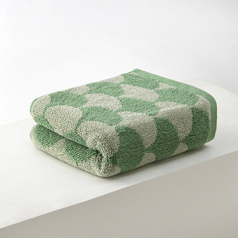3 x Thickened Cotton Hand Towels 110g 74 x 34cm Mermaid Fish Scale Green