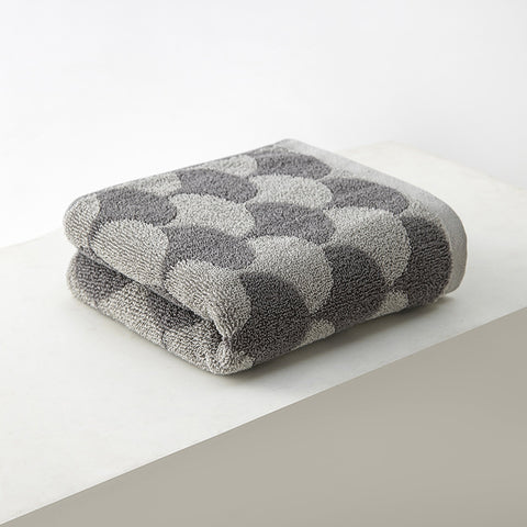 3 x Thickened Cotton Hand Towels 110g 74 x 34cm Mermaid Fish Scale Grey