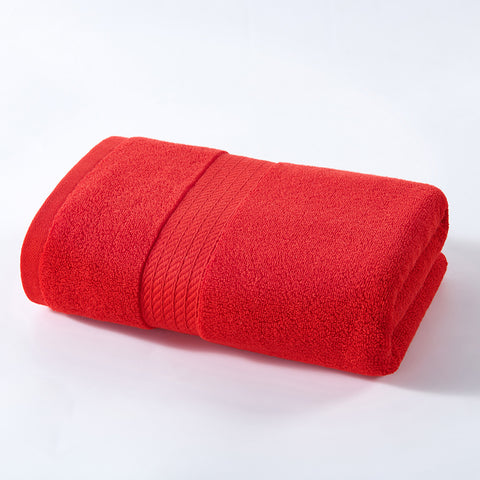 Thick Cotton Bath Towel 260g 100 x 50cm Red