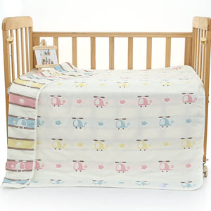 6 Layer Cotton Muslin Baby Infant Blanket Swaddle Cot Bedding 110x110cm Helicopter