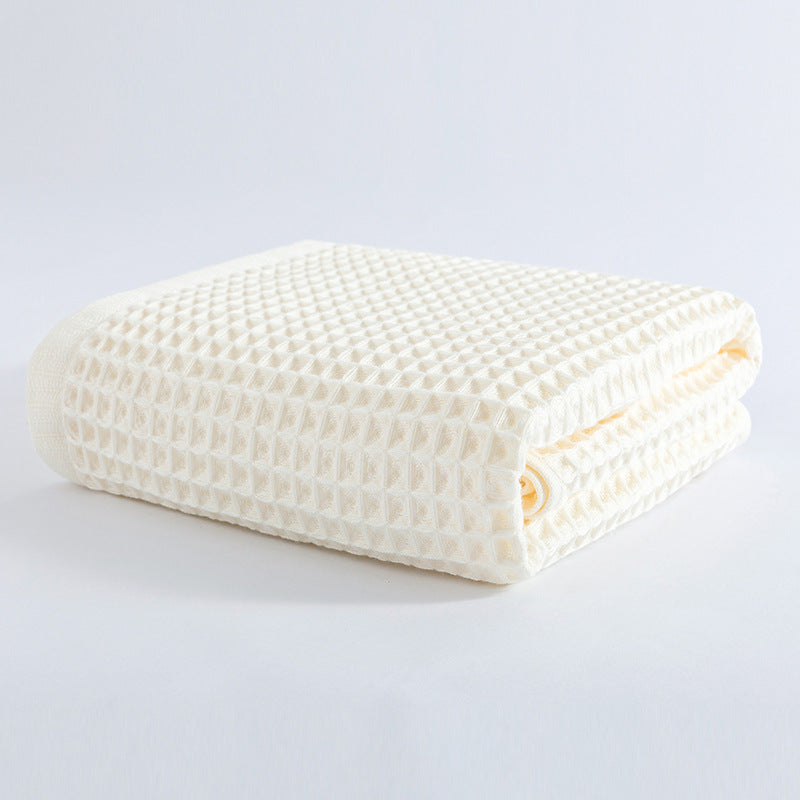 Cotton Waffle Weave Bath Towel 140 x 70cm Off White