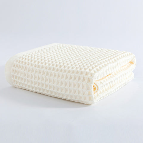 Cotton Waffle Weave Bath Towel 140 x 70cm Off White