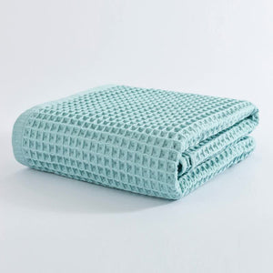 Cotton Waffle Weave Bath Towel 140 x 70cm Green