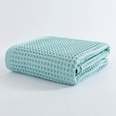 Cotton Waffle Weave Bath Towel 140 x 70cm Green