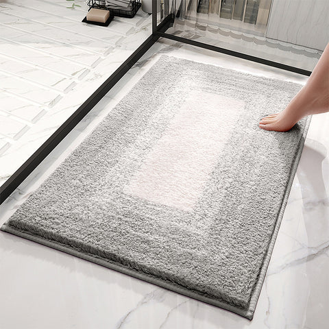 Non Slip Absorbent Bath Mat Rug 90 x 60cm Grey Gradient