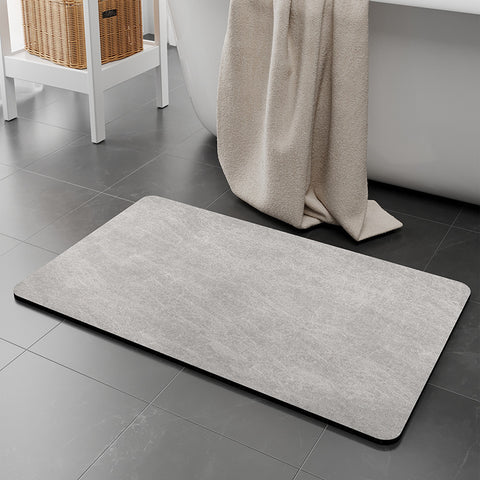 Diatomite Quick Dry Absorbent Bath Mat 90 x 60cm Grey