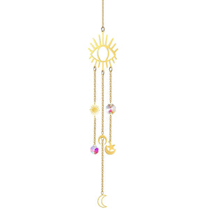 4 x Crystal Sun Catcher Suncatchers Star Moon Eye For Window 30cm