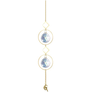 4 x Crystal Sun Catcher Suncatchers Circle Diamond Moon Fairy For Window 31cm
