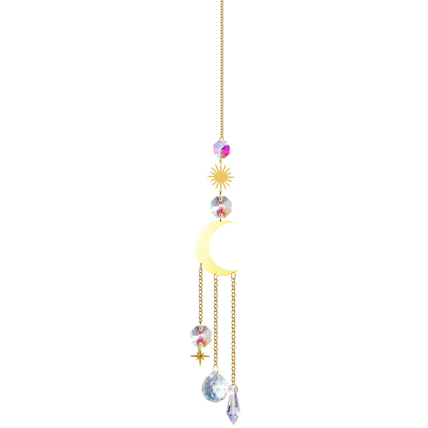 4 x Crystal Sun Catcher Suncatchers Star Moon Dream For Window 32cm