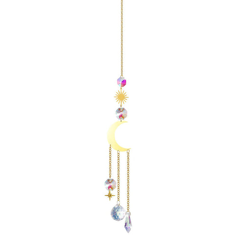 4 x Crystal Sun Catcher Suncatchers Star Moon Dream For Window 32cm