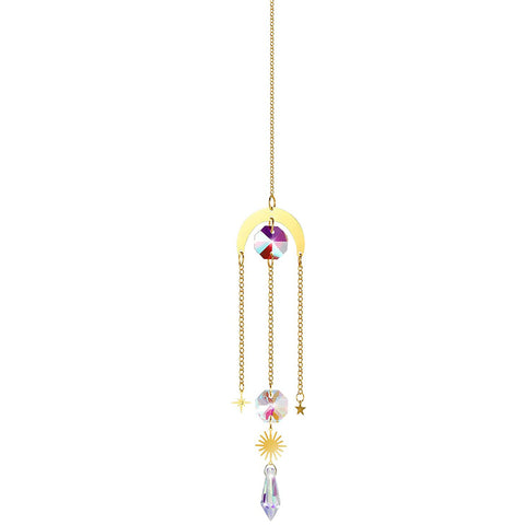 4 x Crystal Sun Catcher Suncatchers Star Moon Dream For Window 33cm