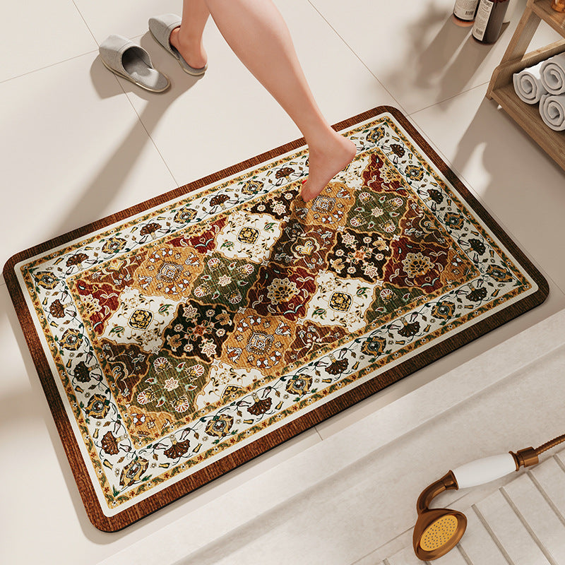 Diatomaceous Earth Diatomite Absorbent Non Slip Bath Mat 60 x 40cm Brown