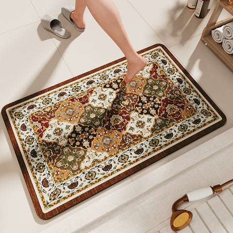 Diatomaceous Earth Diatomite Absorbent Non Slip Bath Mat 90 x 60cm Brown