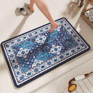Diatomaceous Earth Diatomite Absorbent Non Slip Bath Mat 60 x 40cm Blue