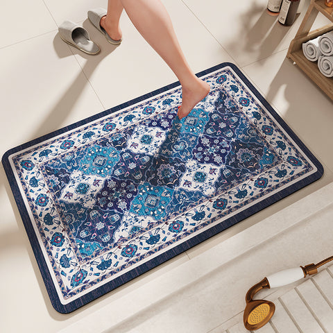 Diatomaceous Earth Diatomite Absorbent Non Slip Bath Mat 60 x 40cm Blue