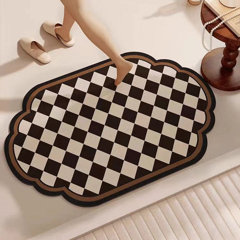 Diatomaceous Earth Non Slip Bath Bathroom Mat 70 x 45cm Lattice