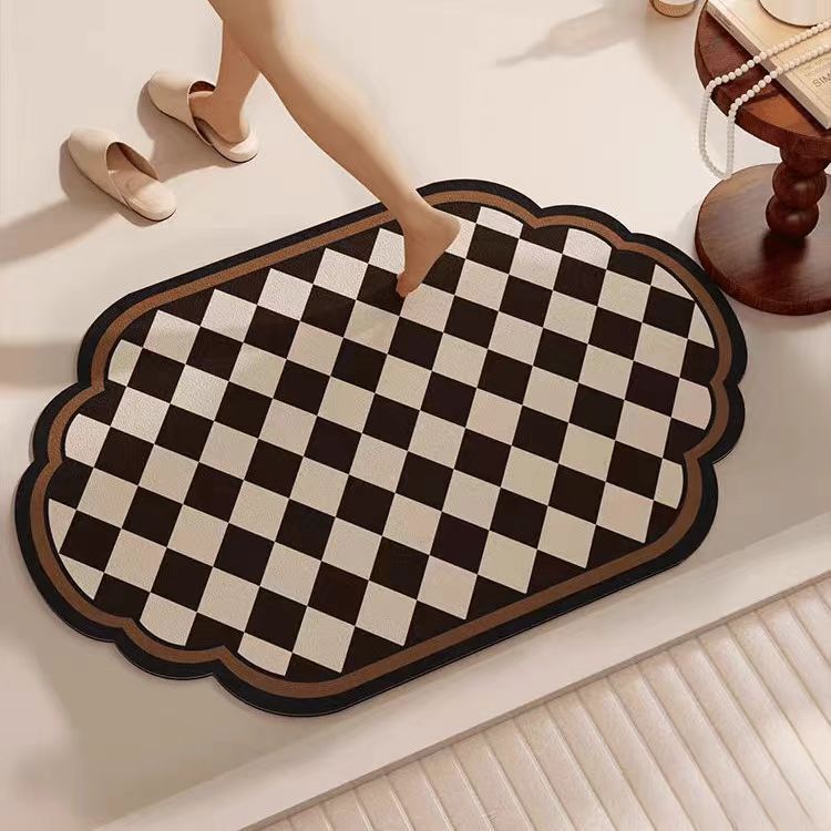 Diatomaceous Earth Non Slip Bathroom Mat 90 x 60cm Lattive Design