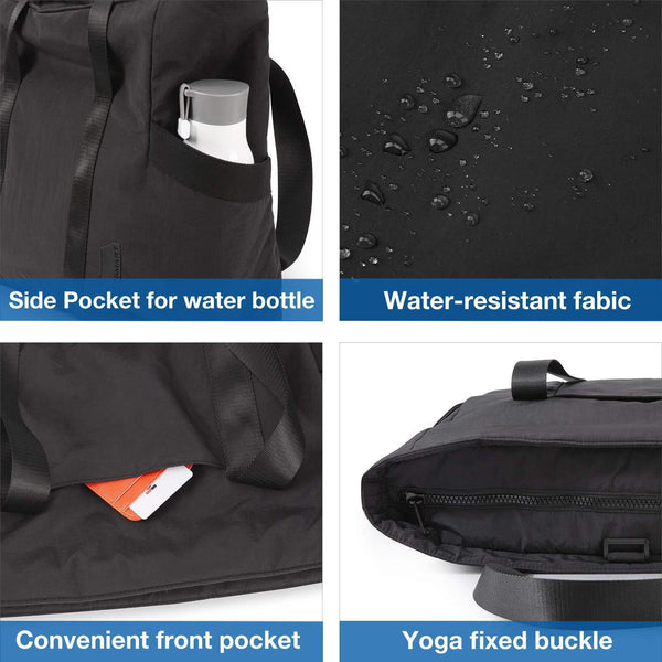 Stylish Practical Water Resistant Fabric Tote Bag Gym Yoga Sports Shopping Off White