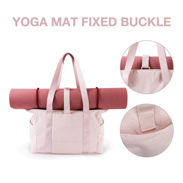 Stylish Practical Water Resistant Fabric Tote Bag Gym Yoga Sports Shopping Off White