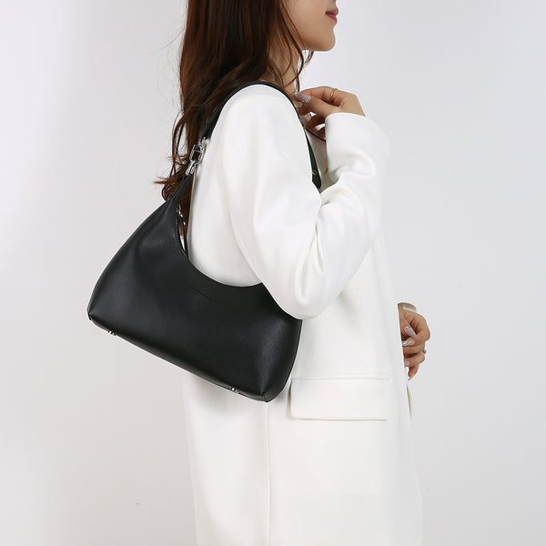 Womens PU Leather Hobo Underarm Crossbody Shoulder Bag Adjustable Strap Black