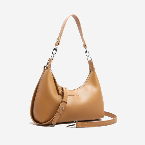 Womens PU Leather Hobo Underarm Crossbody Shoulder Bag Adjustable Strap Brown