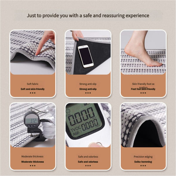 Non Slip Absorbent Bath Mat Rug 60 x 40cm Brown