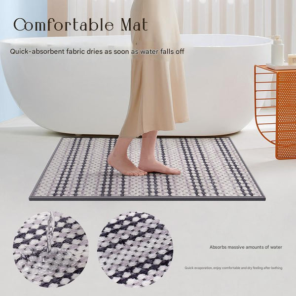 Non Slip Absorbent Bath Mat Rug 60 x 40cm Grey