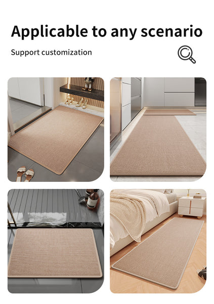 Quick Dry Absorbent Bath Bathroom Mat Rug Non Slip Polyester 60 x 40cm Grey