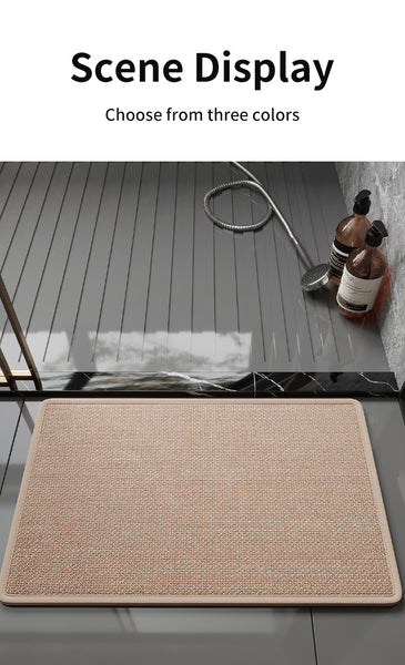 Quick Dry Absorbent Bath Bathroom Mat Rug Non Slip Polyester 80 x 50cm Grey
