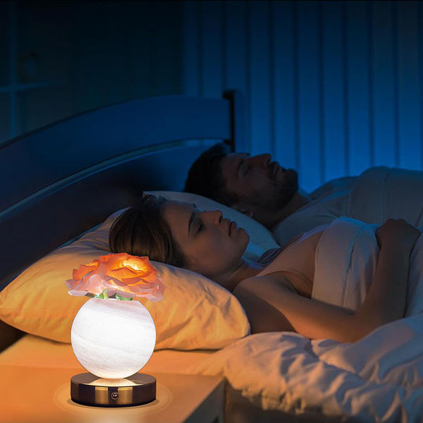 Rose Planet Sphere Ball Lamp Night Light USB 3 Colour Touch Control 21cm Champagne